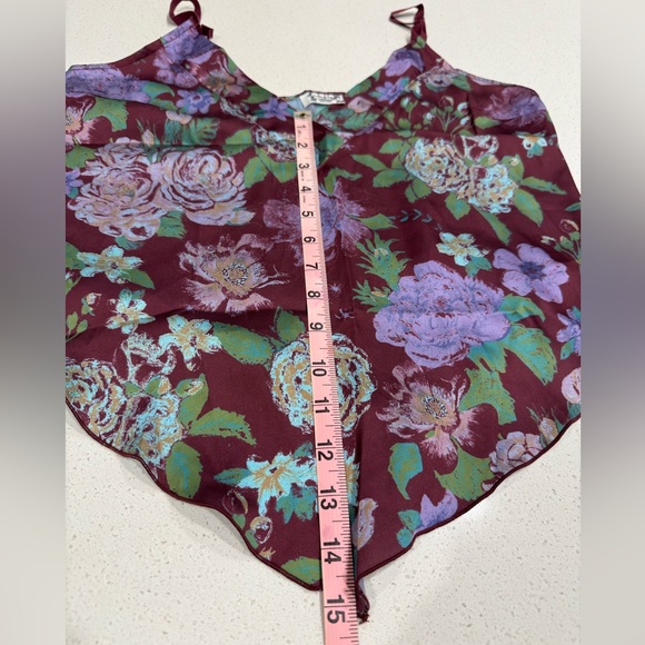 NWOT Free People Intimately Purple Floral Cami - Adjustable V-Neck Top - Picture 7 of 13